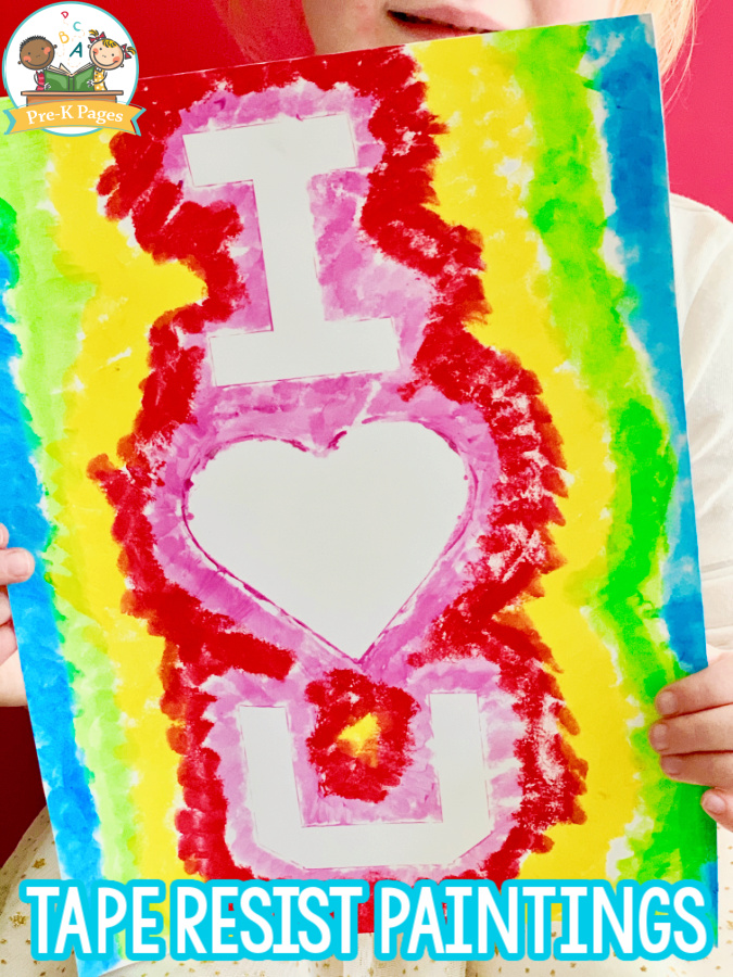 Tape Resist Painting for Preschoolers