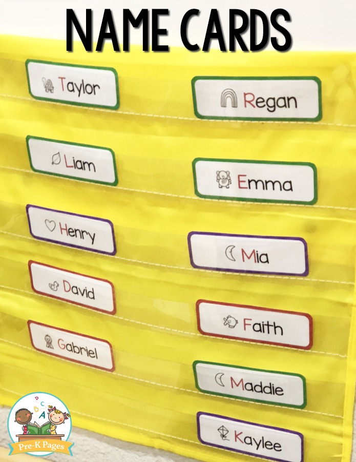 Name Cards with Letter Link Picture Cues