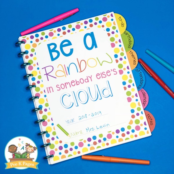 Be a Rainbow Quote Teacher Planner