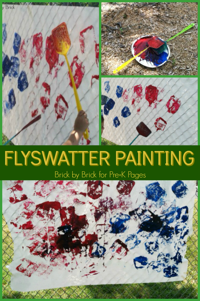 painting with flyswatters for preschool
