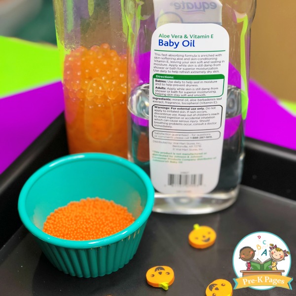 Halloween Sensory Bottle Ingredients