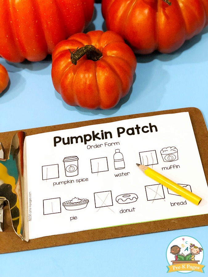 Pumpkin Patch Dramatic Play Order Forms