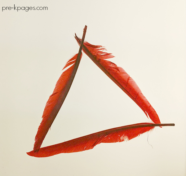 shapes feathers light table pre-k