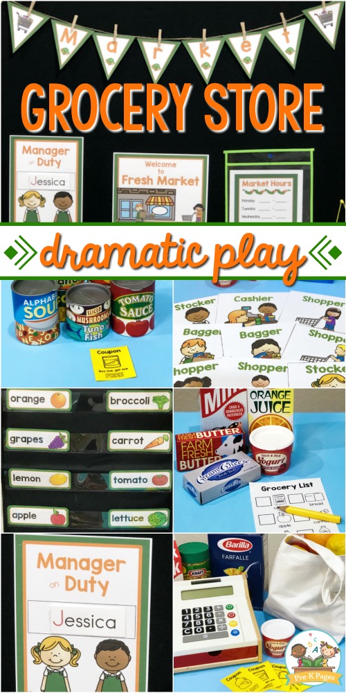 Grocery Store Dramatic Play for Preschool