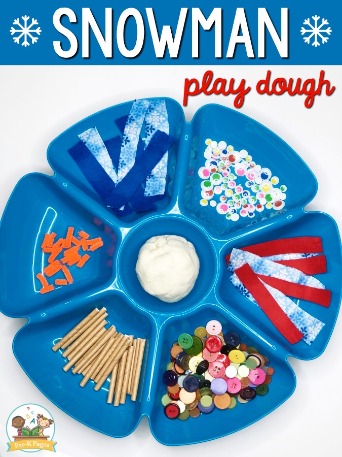 Snowman Play Dough Activity for Preschool