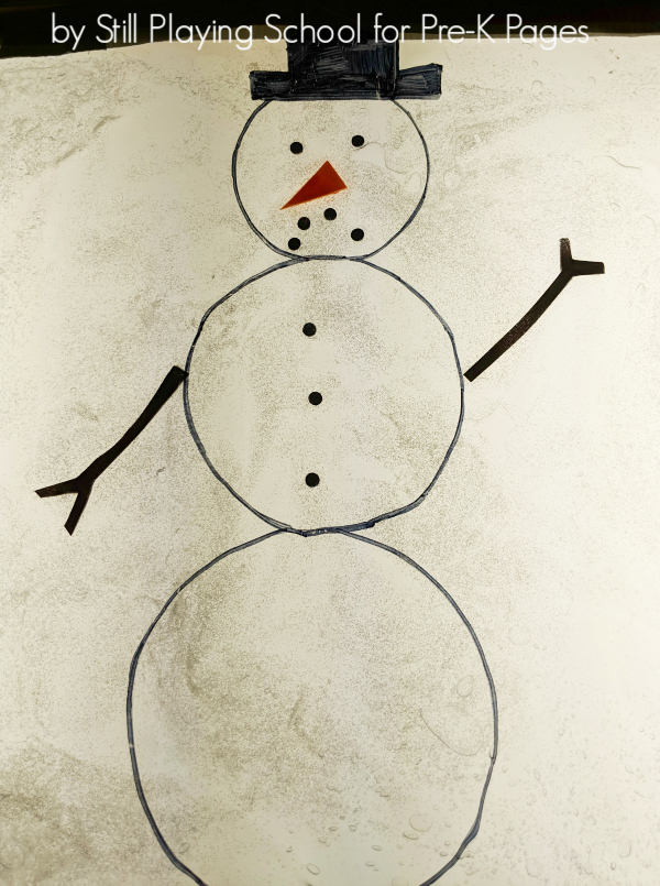 snowman light table sensory