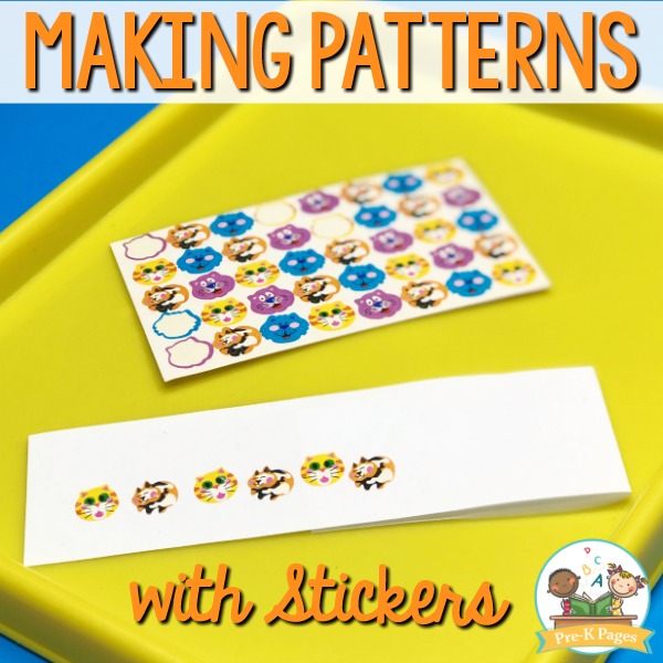 Making Patterns with Stickers in Preschool