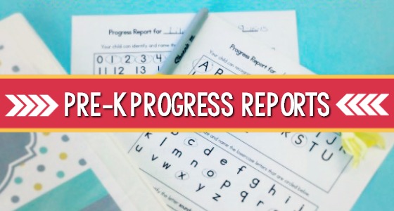 Printable Progress Reports for Pre-K