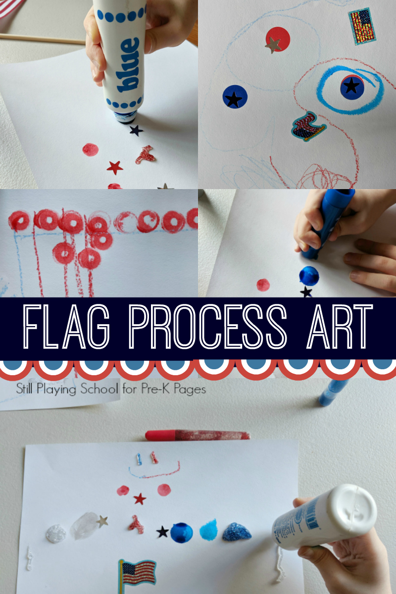 flag process art preschool patriotic