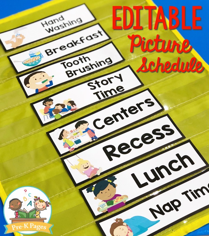 Editable Picture Schedule for Preschool and Pre-K