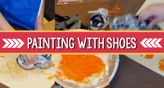 painting with shoes pre-k