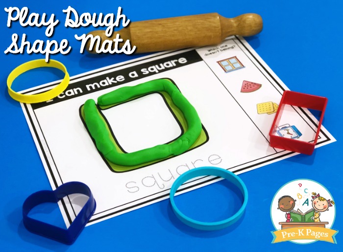 Play Dough Shape Mats Square