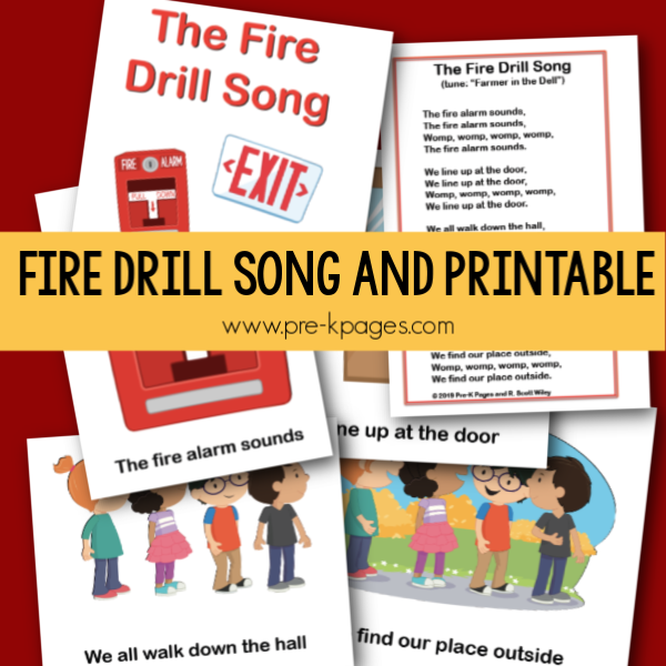 fire drill song and printable pre-k