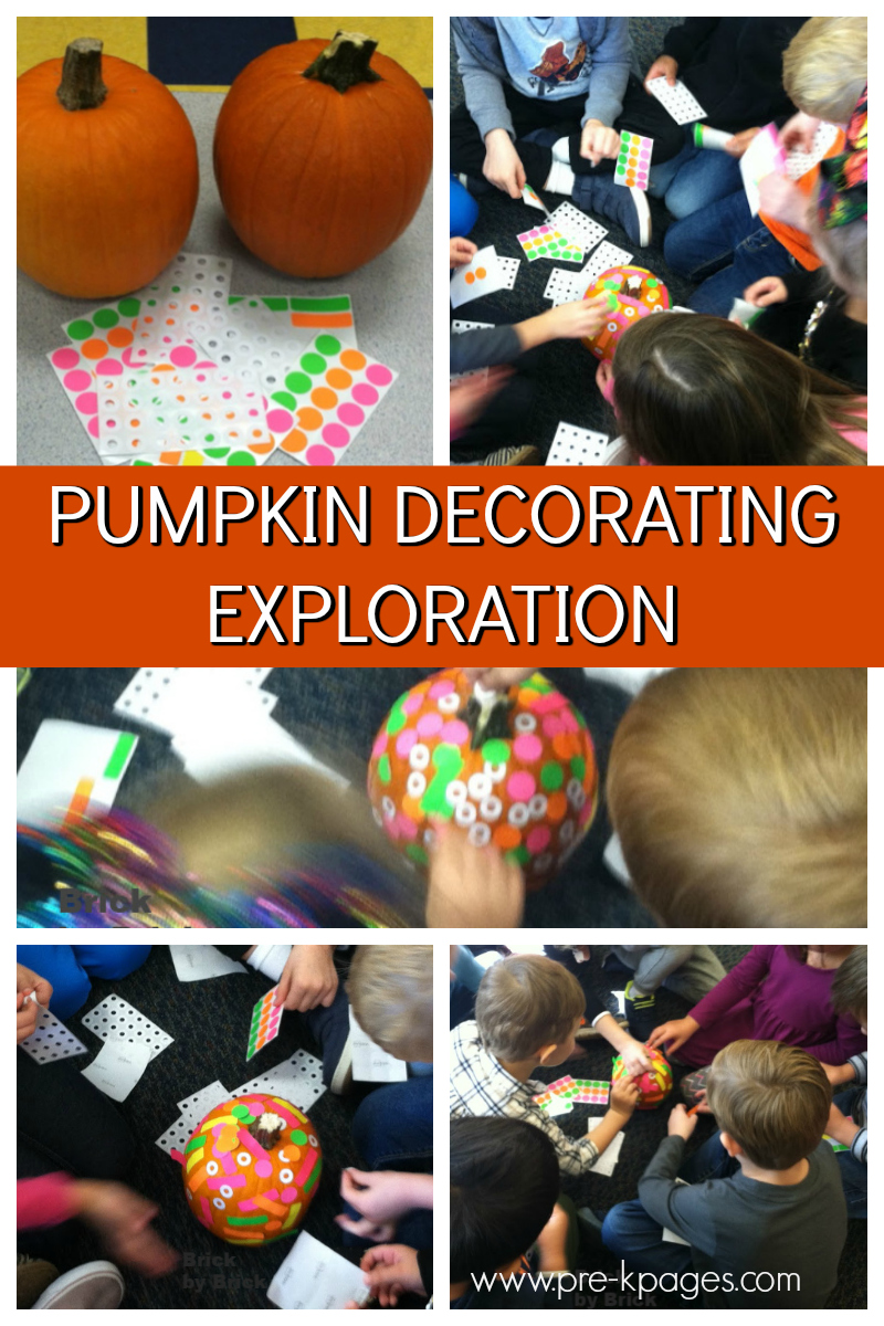 pumpkin decorating exploration for preschool