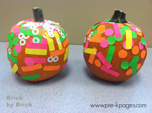 decorated pumpkins with stickers preschool