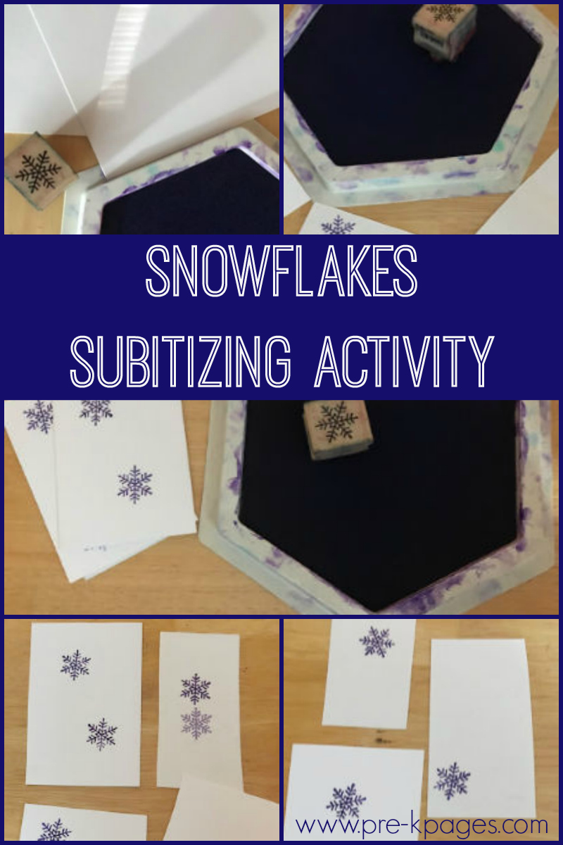 snowflakes subitizing activity for preschool