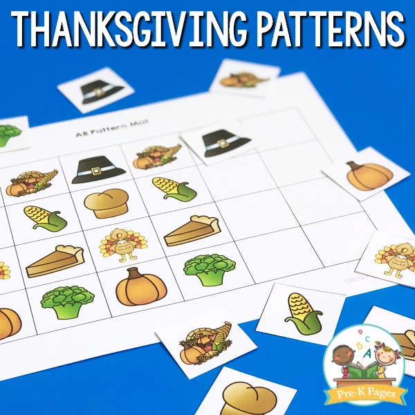 Thanksgiving Patterning Activity for Preschool