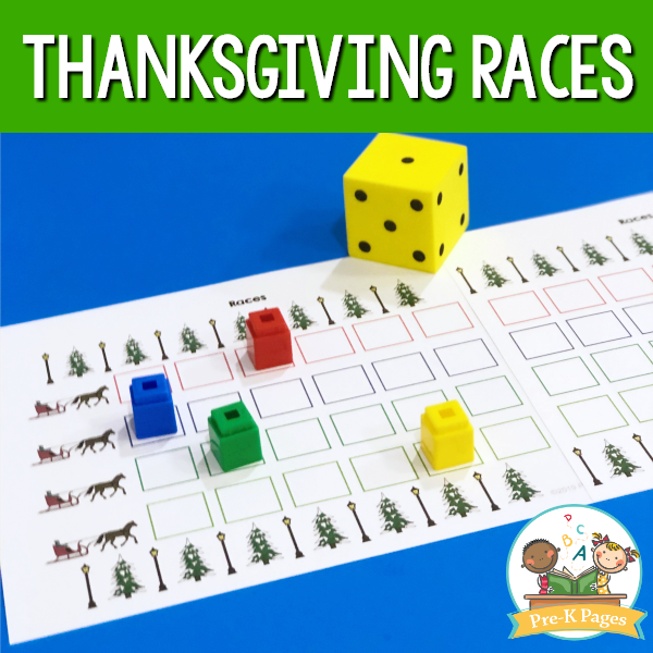 Thanksgiving Races Game for Preschool