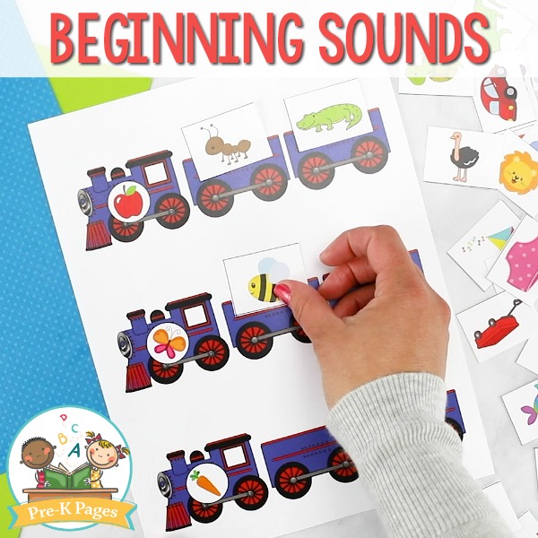 Train Beginning Sounds Activity for Pre-K