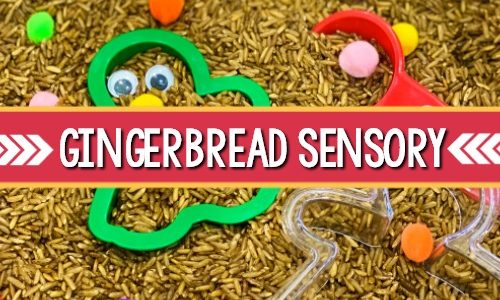 Gingerbread Sensory Bin for Preschoolers