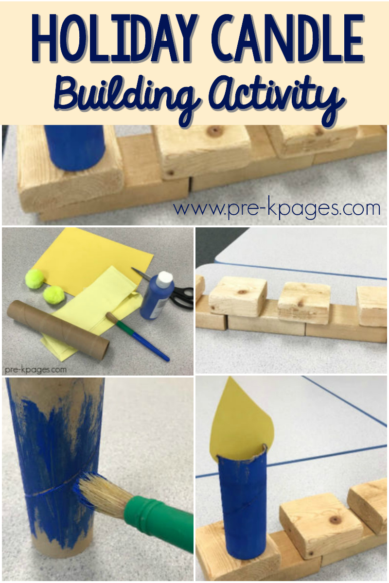 holiday candle building for preschool