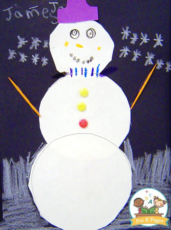 Paper Snowman Collage Art