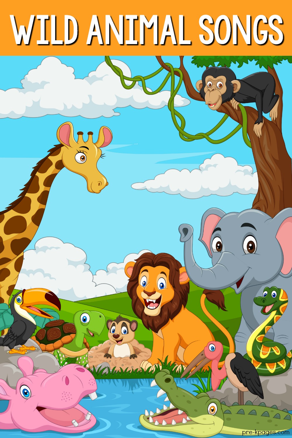 Wild Animal Songs for Preschool | Zoo | Jungle - Pre-K Pages