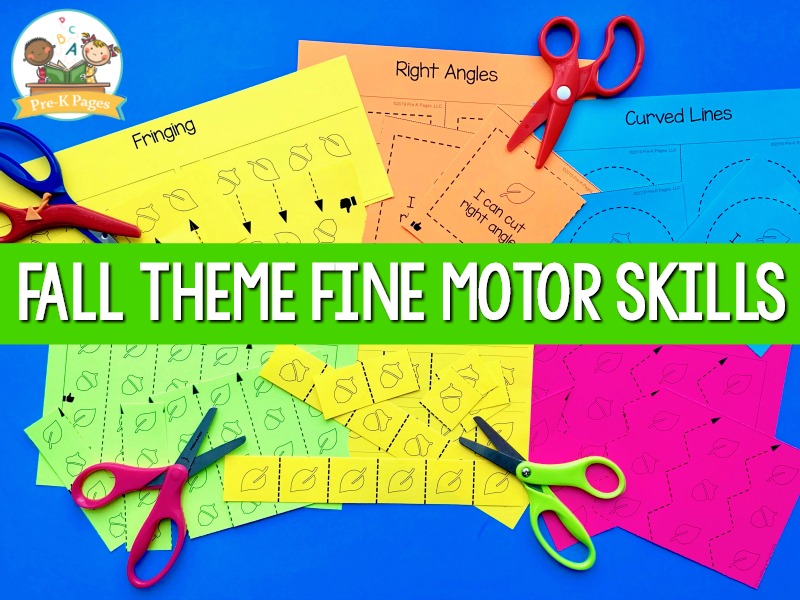 Fall Fine Motor Skills Scissor Cutting Practice PreK Pages