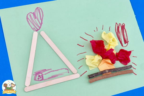 camping theme process art activity preschoolers