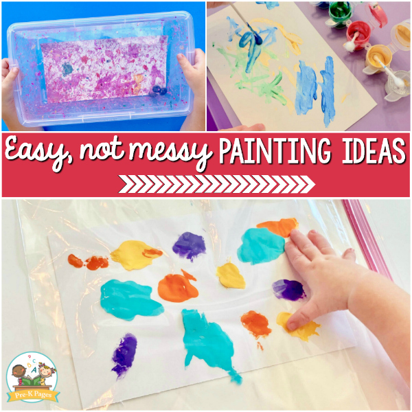 pre-k painting easy not messy
