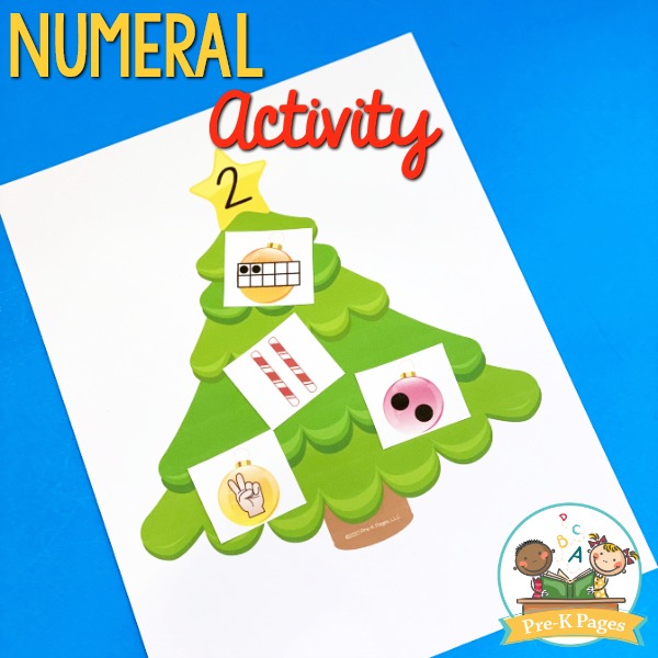 Christmas Theme Numeral Quantity Activity