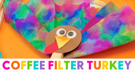 turkey craft with coffee filter and bingo daubers