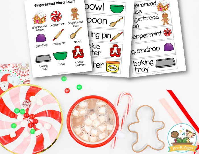 Gingerbread Vocabulary Word Cards