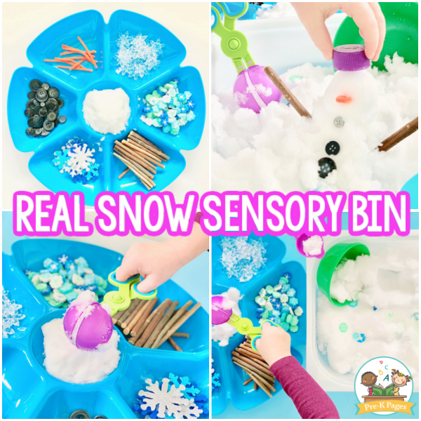 Winter Snow Sensory Bin for Preschool