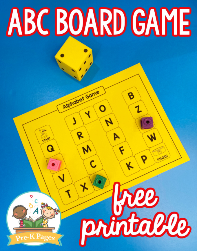 alphabet letter board game printable pre k pages