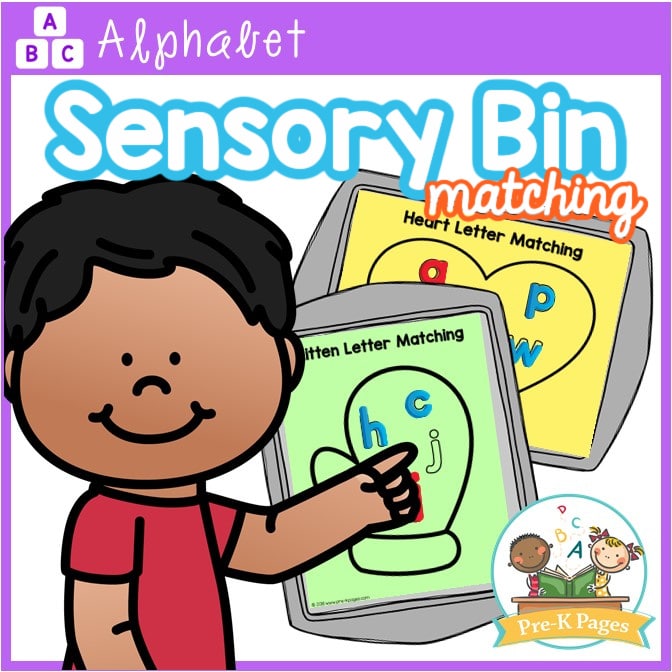 Alphabet Sensory Bin Matching Mats