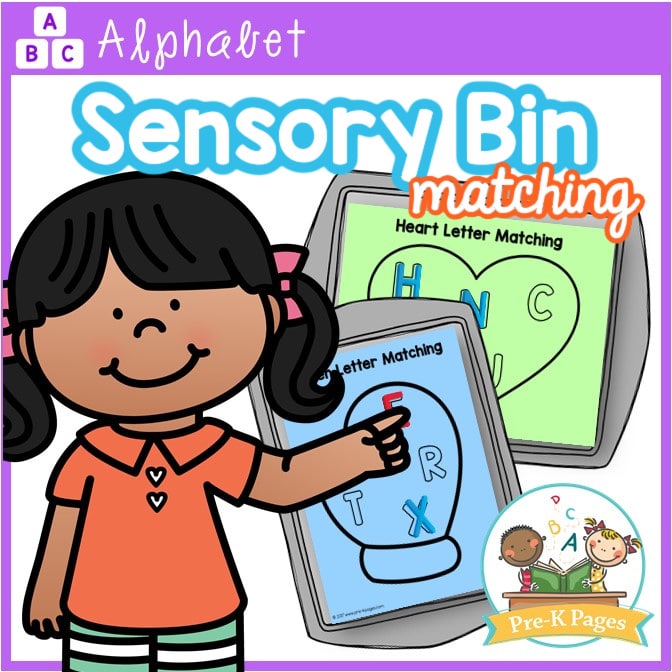 Alphabet Sensory Bin Matching Uppercase