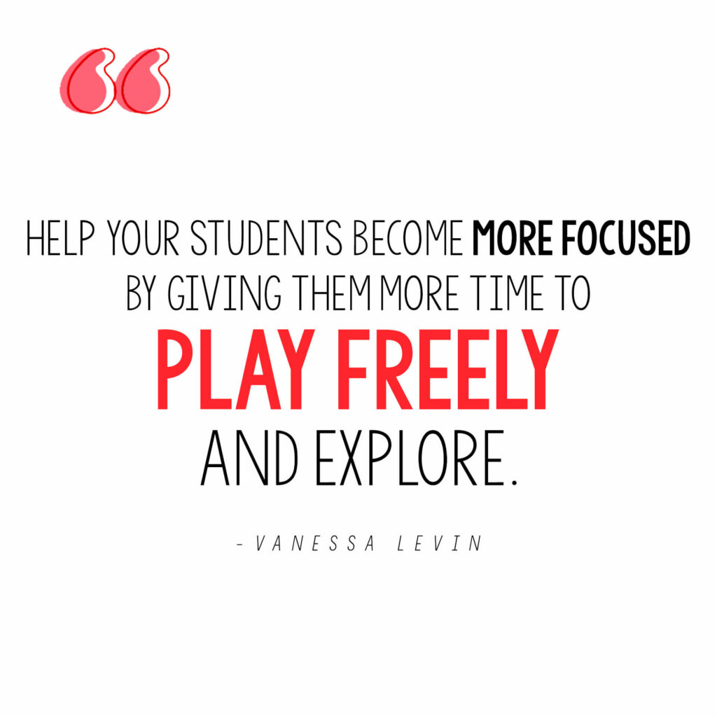 Vanessa Levin quote on how to help children become more focused