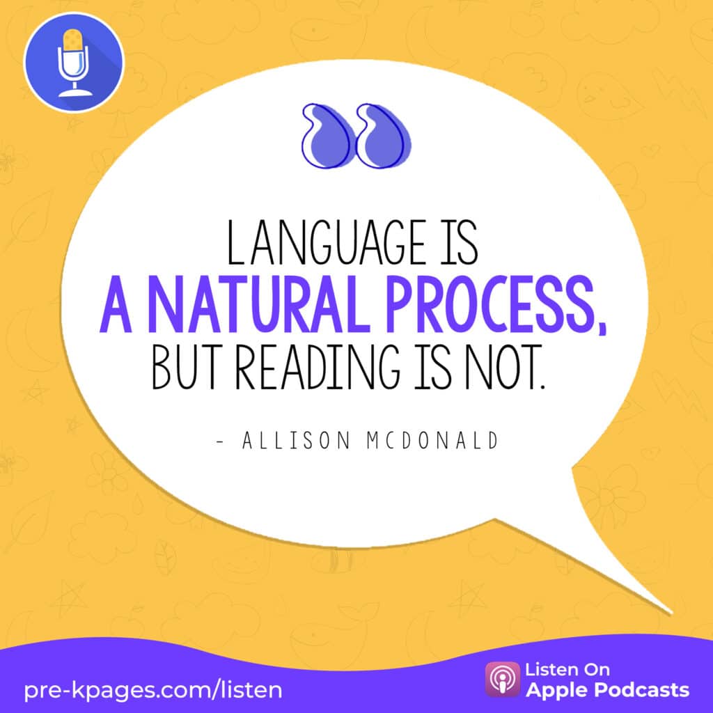 [Image quote: "Language is a natural process, but reading is not." ]