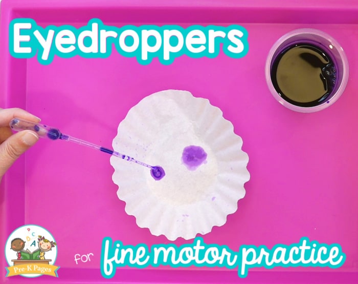 Eyedroppers for Fine Motor Practice