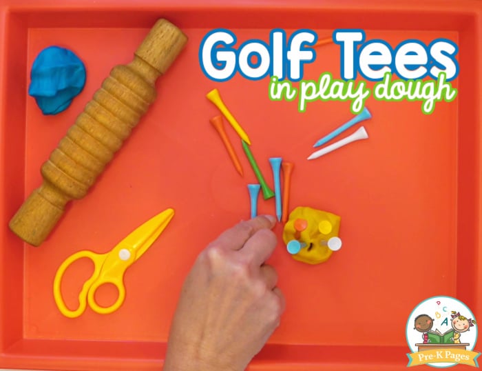 Golf Tees in Play Dough