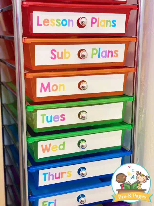10 Drawer Rolling Cart for Teachers