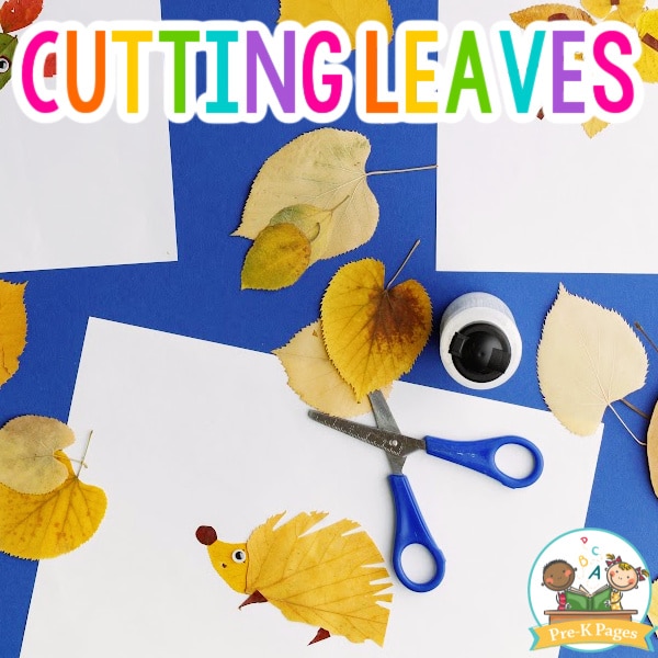 Cutting Leaves with Scissors in Preschool