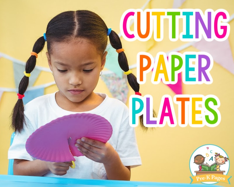Cutting Paper Plates in Preschool