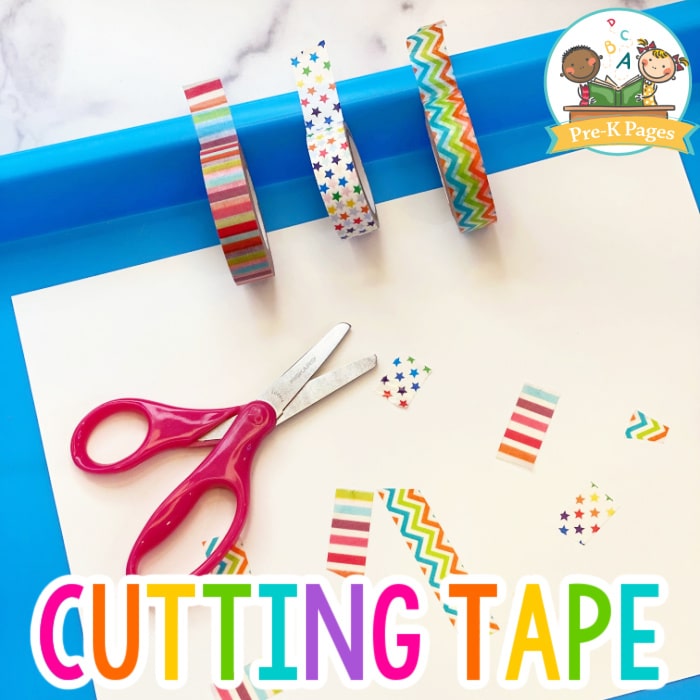 Cutting Tape in Preschool