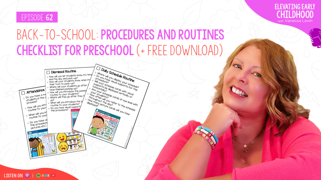[Image: Preschool Procedures and Routines Checklist for the First Day of School]