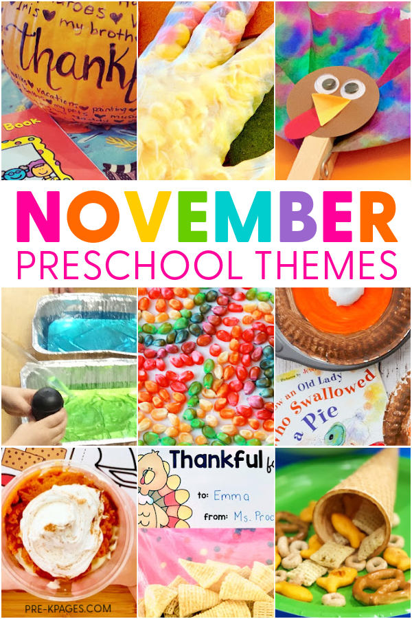 a collage of colorful crafts and activities for november