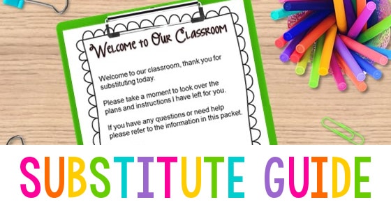 Printable Substitute Guide for Pre-K c