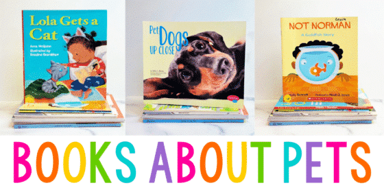 a collage of 3 different books about pets