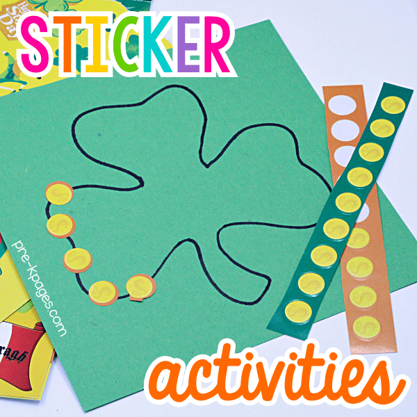 small stickers placed along an outline of a shamrock